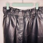 Miss Selfridge  High Waisted Faux Leather Cargo Trousers Black 12 Photo 3