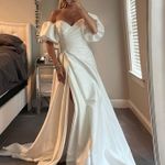 Mori Lee Satin Puff Sleeve Wedding Gown  Photo 0