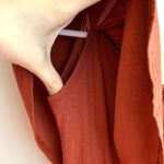 Boohoo  Stretch Midi Dress, Ruffled Off the Shoulder Sleeves, Burnt Orange, Size 6 Photo 9