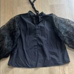 ZARA  Organza Sleeve Blouse Long Sleeve Back Size Large Photo 5