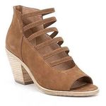 Eileen Fisher  Size 9 Brown Suede‎ Back Zipper Strappy Stacked Heel Sandal Photo 0