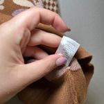 Altar'd State Floral Sweater Brown Lavender Geometric V Neck Long Sleeve Knit Photo 5