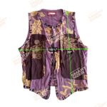 Laise Adzer Womens Vest Size M Purple Floral Boho Button Front Artsy Indie Bali Size M Photo 7