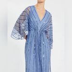 Mac Duggal  Beaded Kimono Sleeve V-Neck Dress Periwinkle 14 NWT Black Tie Formal Photo 2