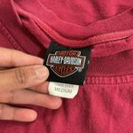 Harley Davidson Motorcycles Embroidered Red Cotton T Shirt Women's Biker Grunge Photo 3