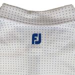 FootJoy Golf Shirt Polo Womens Large 3/4 Sleeve White Blue Dot Greenbrier Logo Photo 5