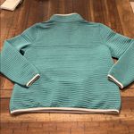 L.L.Bean Quilted Sweatshirt Snap Pullover Teal Women’s M Petite Green Size undefined Photo 6