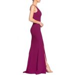 Dress the Population  Iris Thigh-High Slit Crepe Trumpet Gown Dark Magenta Medium Photo 2