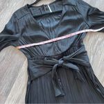 Free People black silky Larina jumpsuit pleated wide leg women’s size 2 Photo 6