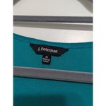 J Peterman Asymmetrical Hem Midi Dress Teal Blue Sleeveless Ruffle Womens Medium Photo 6