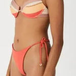 New! Set! Zulu‎ & Zephyr Free People Tie Curve Brief Bikini, size 10 Orange Photo 0