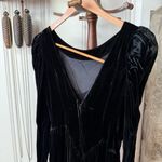 Vintage Black Velvet Whimsygoth Long Puff Sleeve Maxi Dress Size 8 Photo 6