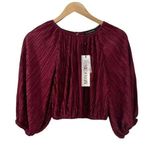 MINKPINK Revolve Womens Cropped Burgundy Top Blouse NWT Medium Photo 0