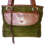 Ralph Lauren  Olive Green Corduroy and Brown Leather Rare Shoulder Bag MINT Photo 15