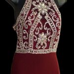 Clarisse 2807 Marsala Maroon Burgundy Silver Prom Dress Photo 6