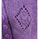 Vintage Liz Thomas Short Sleeve Purple Cardigan Size M Photo 2