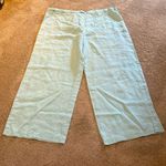 Eileen Fisher Linen Wide Leg Crop Pants Drawstring Waist Mint Green Size XS Photo 4