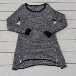 Kaisely  Black and Gray Knit Tunic Sweater Photo 5