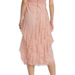Alice + Olivia Jocelyn Ruffle Pink Midi Dress Photo 3