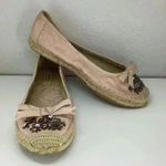 Vera Wang Simply  Pink Beaded Embellished Slip On Espadrille Flats 7 Photo 0