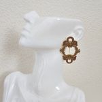 Vintage 80s Maximalist Gold metal lightweight pierced earrings Photo 6