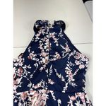 B Darlin B. Darlin Navy Floral Fit & Flare Dress – Size 7/8 – High Neck Crochet Trim Photo 11