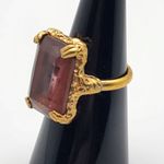 Vintage Sarah Coventry Gold Tone & Purple Glass Adjustable Ring Photo 1