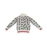 Tularosa Jungle Sweater Leopard Knit Stretch Turtleneck Cream Red Womens X-Small Photo 2