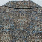 Coldwater Creek  jacket womens L woven teal brown zip up batik art to wear granny Photo 7