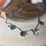 Shell & Bicone green crystal ankle bracelet Green Photo 0