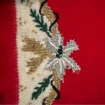 Vintage Dana Scott red embellished ugly Christmas sweater, ladies size small Photo 2