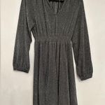 Revolve Momoni Black Silver Sparkly Dress Gathered Waist (Size 40/US 2) NWOT Photo 2