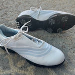 Adidas  Z-Traxion White 7 Light Blue Spiked Golf Shoes Women's 10 Photo 0