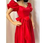 American Vintage  80’s Roberta red formal party dress, puff sleeves tie-waist XS Photo 5
