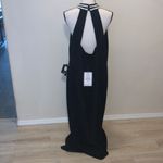 Teeze Me NWT  black metallic sparkly Pearl beaded neck evening dress Photo 7