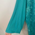 Catherines  Blue Lace Top 2X Womens Plus Long Sleeve V Neck Scallop Hem Overlay Photo 1