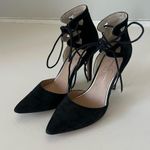 Jessica Simpson Cena Lace Up Black Suede Pointy Toe Heels Women's Size 8 Photo 0