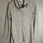 Carol Rose  Gray Ribbed Cowl Neck Sweater Size Large Photo 0