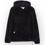 SoulCycle new  ☻ Faux Shearling Reversible Mesh Skull Pullover Hoodie ☻︎ Black S Photo 12
