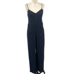 Anthropologie The Essential Jumpsuit Pinstripe Sleeveless Navy Blue Size US 0 Photo 2