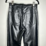 Abercrombie & Fitch Ultra High Rise Ankle Straight Jean-Black With Leather Photo 7
