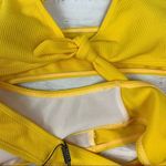 Zaful Yellow Bikini Knot Size 4 Tie Front Set Vacation Resort Bright Photo 5