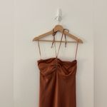 Abercrombie & Fitch  satin halter midi dress in rust orange Photo 1