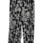Bob Mackie wearable art black floral pants stretchy waist business casual pants Photo 0