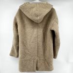 American Eagle Wool Teddy Jacket Coat Hood Mid Pockets Sherpa Vented Cream M Size M Photo 5