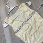 Lace Tank Top vneck crop womens Yellow (small) y2k party romantic feminine Photo 2