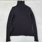 Eileen Fisher Sweater 100% Merino Wool Turtleneck Dark Gray Italian Yarn Size M Photo 6