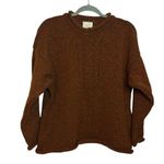 Kennedy Of Ardara Vintage Lambswool Copper Chunky Confetti Cable Knit Sweater Brown Size L Photo 0