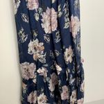 Rebecca Taylor Magnolia Silk-Blend Maxi Dress Womens Small Blue Floral Photo 5