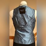 Areli Collection Herms Metallic Satin Cornflower Blue Zipper Closure OnSide Sz 8 Photo 5